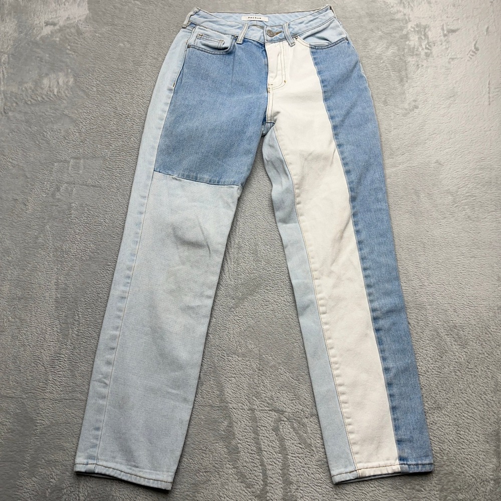 PacSun Mom Jeans Color Block Light Wash Denim Size 24